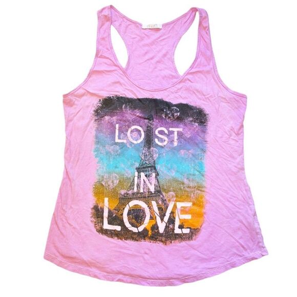dELiA*s Eiffel Tower LOVE tank top - Picture 1 of 2